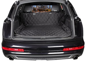 4Kinines Padded and Quilted SUV Cargo Area Cover for Dogs with Bumper Extension.